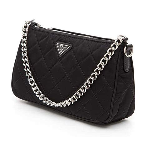 convertible pouch shoulder bag prada|Prada Quilted Tessuto Nylon Chain Black Convertible Shoulder .